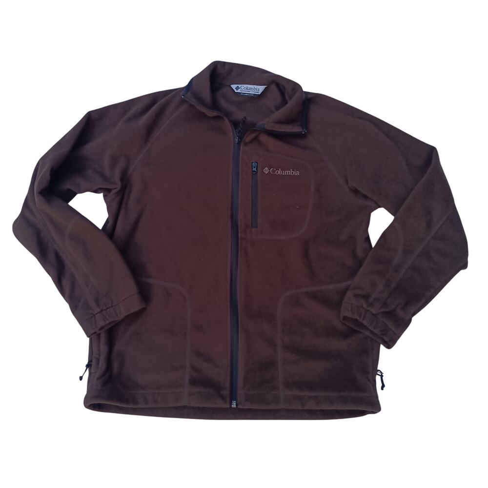 Columbia Fleece Jacket Brown Medium Full Zip